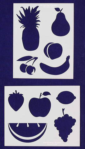 Fruit Stencils -2 pc set-Mylar 14mil - Painting /Crafts/ Templates