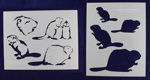 Beaver Stencils - 2 Pc Set 8x10 Stencils 14 Mil Mylar