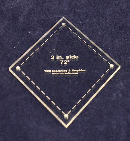 Diamond Template 3" Side- Clear 1/8" 72 Degree