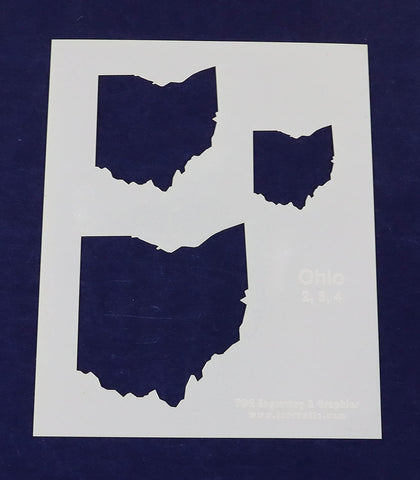 State of Ohio Stencil - 2 Inch , 3 Inch , 4 Inch