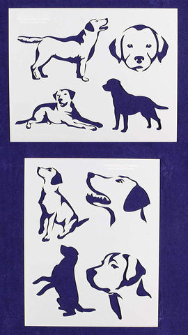 Labrador Retriever Dog Stencils-Mylar 2 Pieces of 14 Mil 8" X 10" - Painting /Crafts/ Templates