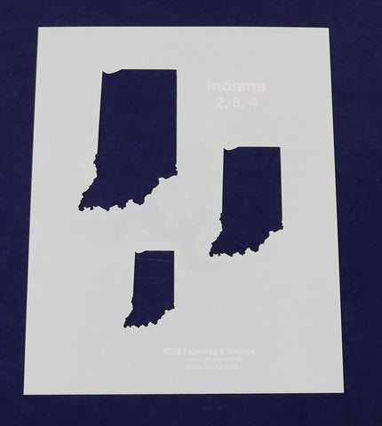 State of Indiana Stencil - 2 Inch , 3 Inch , 4 Inch