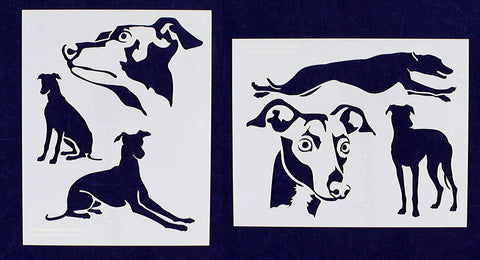 Greyhound Dog Stencils-Mylar 2 Pieces of 14 Mil 8 X 10 Inches