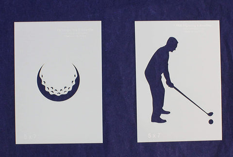 Golf Stencils 2 Piece Set 5 x 7 Inches