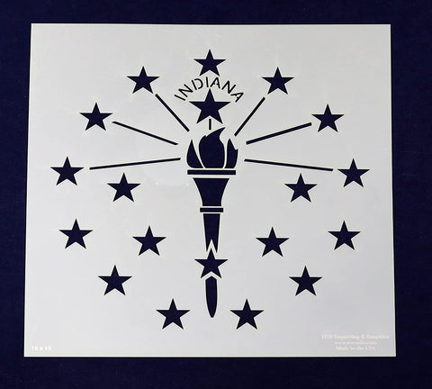 Star Stencil to Make Indiana State Flag 12 x 12 Inches Overall