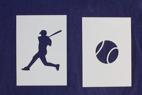 Baseball Stencils 2 Piece Set 5 x 7 Inches