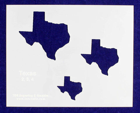 State of Texas 8x10 Stencil (2", 3", 4") 14 Mil Mylar - Painting/Crafts/ Templates