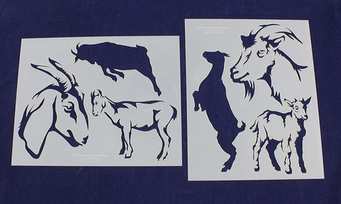 Goat Stencils - 2 Piece Set - 8 x 10