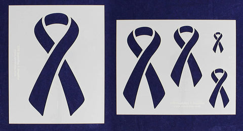 Awareness Ribbon Stencils - 2 Piece Set - 8 x 10 Inches