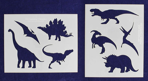 Dinosaur Stencils -Mylar 2 Pieces of 14 Mil 8" X 10"- Painting /Crafts/ Templates