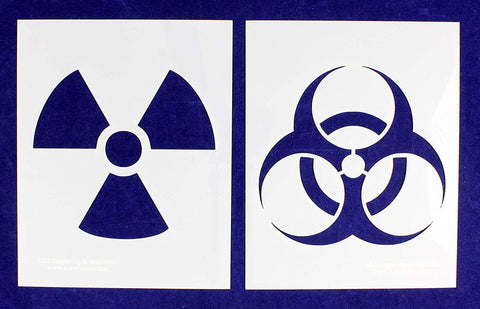 Radiation/Bio Hazard -2 Piece Stencil Set 14 Mil 8" X 10" Painting /Crafts/ Templates
