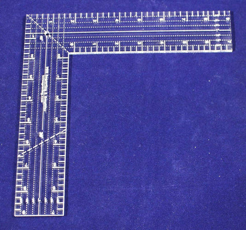 9" L-Shaped Ruler. Acrylic ~1/4" thick. Quilting/Sewing - Acrylic