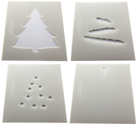 Christmas Tree Stencils 4 part Mylar 4 Pieces of 14 Mil 8" X 10" Holiday - Painting /Crafts/ Template