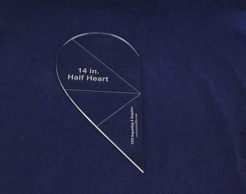 Half Heart Template 14 Inches - 1/4 Inch Thick