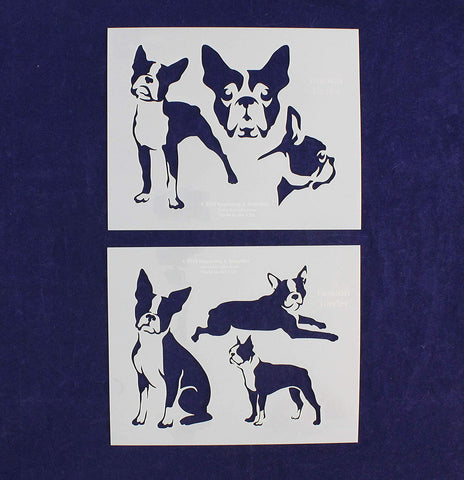 Boston Terrier Dog Stencils - 2 Piece Set