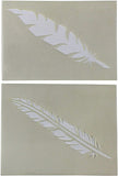 Large Feather Stencils - 2 Piece Set - 8 X 10 Inches