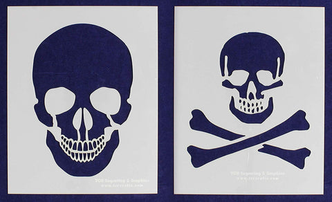 Large Skull 2 Piece Stencil Set 14 Mil 8" X 10" Painting /Crafts/ Templates