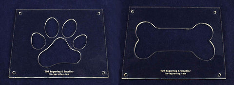 EXTRA Large Dog Bone - Paw Print Templates - 2 Pieces of 1/4" Acrylic - Painting /Crafts