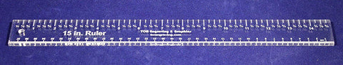 15" x 1.5" Ruler - 1/4" Clear Acrylic - Quilting/Sewing/Embroidery - Template
