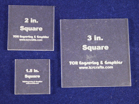 Square Quilt Templates. 1/8" 1.5", 2", 3". - Clear