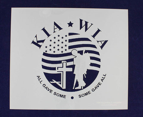 KIA-WIA Flag Stencil 12" x 14" Painting/Crafts/Templates