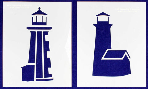 Lighthouse Stencils Mylar 2 Piece Set of 14 Mil 12" X 15" - Painting/Crafts/Templates