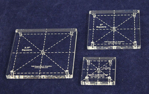 Square Quilt Templates. 1/8" 1", 2", 2.5" - Clear