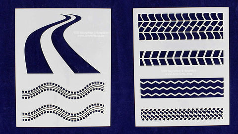 Tire Tread Stencils-8" X 10" -2 Pieces of 14 Mil Mylar - Painting /Crafts/ Templates
