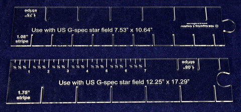 2 Piece Set- Flag Stripe Marker-1/8" Acrylic-10.64 & 17.29