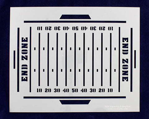 Football Field Stencil- 12" x 15" -14 Mil Painting/Crafts/ Templates