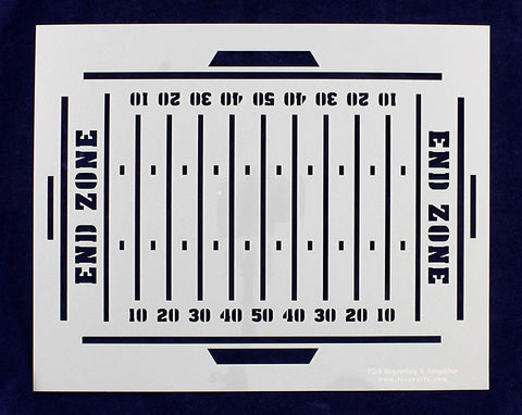 Football Field Stencil- 12" x 15" -14 Mil Painting /Crafts/ Templates