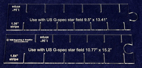 2 Piece Set- Flag Stripe Marker-1/8" Acrylic-13.41 & 15.2