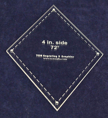 Diamond Template 4" Side- Clear 1/8" 72 Degree