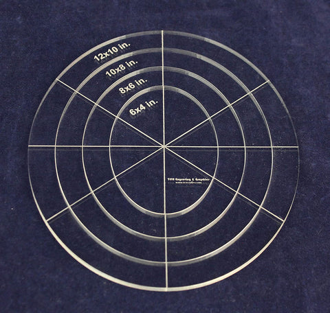 4 Piece Nested Oval Template Set-B-6", 8", 10", 12"-1/8" Acrylic"