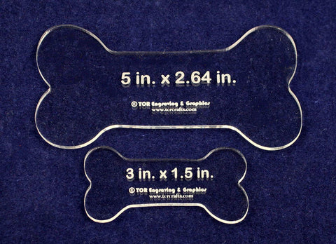 Dog Bone Quilting Templates 2 Piece Set - Clear 1/8" Thick Acrylic