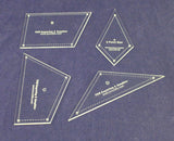 4 Piece 5 Point Star- Quilting Templates 1/8 Inch Acrylic-with Seam