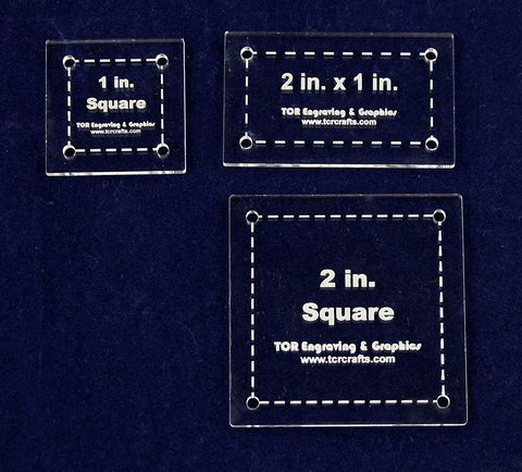 3 Piece Square/Rectangle Set - Special- Quilting templates