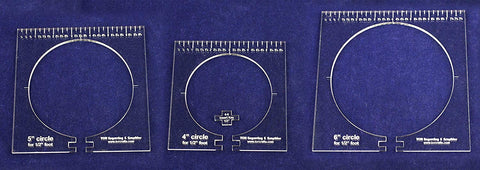 3 Piece Inside Circle Set-B- w/rulers 1/4" Thick - Long Arm- For 1/2" Foot