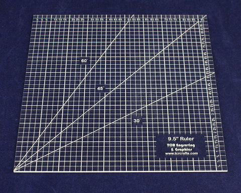 Square Ruler 9.5". - Clear Acrylic - Quilting/Sewing - Template 1/8"